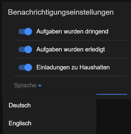 Language settings